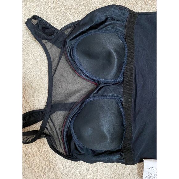 Robby Len swimfashion one piece swimsuit Vintage mesh black red - Picture 4 of 9